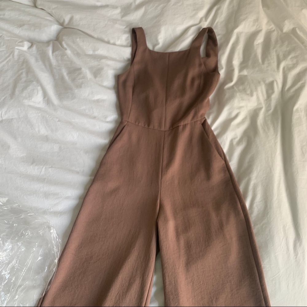Aritzia Wilfred Écoulement jumpsuit in brown/pink